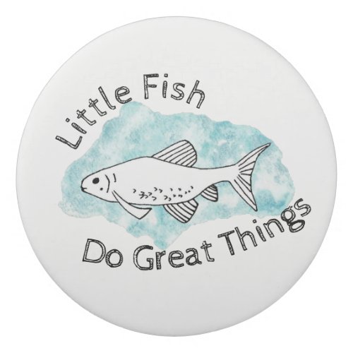 Little Fish Do Great Things Hand_drawn Minnow Fish Eraser