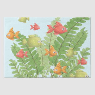 Little Fish Seaweed Colorful Ocean Decoupage  Tiss Tissue Paper