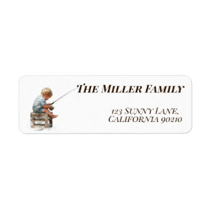 Little Fisherman Artistic Impasto Custom Label