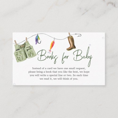 Little Fisherman Baby Shower Books for Baby Enclosure Card