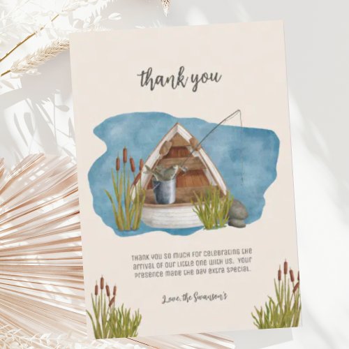 Little Fisherman Baby Shower Thank You Card