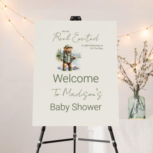 Little Fisherman Baby Shower Welcome  Foam Board