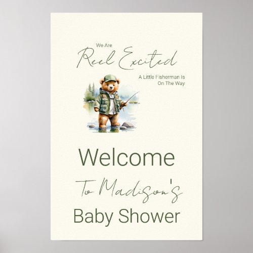 Little Fisherman Baby Shower Welcome Sign