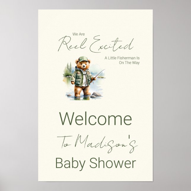 Little Fisherman Baby Shower Welcome Sign (Front)