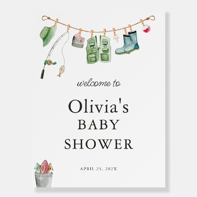 Little Fisherman Baby Shower Welcome Sign (Front)