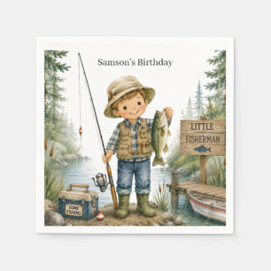 Little Fisherman Boy Birthday Party Napkins