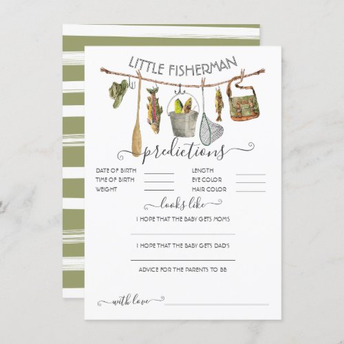 Little Fisherman Clothesline Baby Predictions Game Invitation