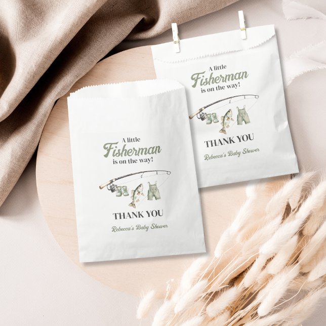 Little Fisherman Clothesline Fishing Baby Shower Favor Bag (Creator Uploaded)