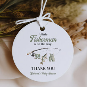 Little Fisherman Clothesline Fishing Baby Shower Favor Tags