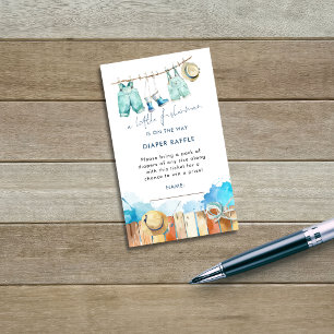 Little Fisherman Diaper Raffle Baby Shower Enclosure Card