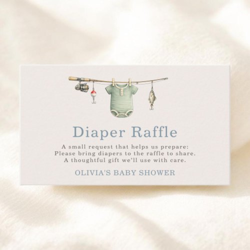 Little Fisherman Diaper Raffle Baby Shower Enclosure Card