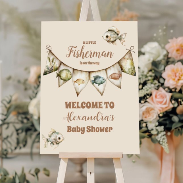 Little Fisherman Fishing Baby Shower Foam Board (Creator Uploaded)