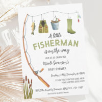 Little Fisherman Fishing Baby Shower Invitation