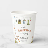 Little Fisherman Fishing Baby Shower Paper Cups