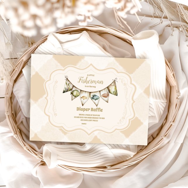 Little Fisherman Fishing Diapper Raffle Enclosure Card (Creator Uploaded)