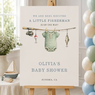 Little Fisherman Reel Excited Baby Shower Welcome Foam Board