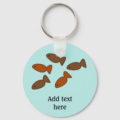 Little Fishes Cat Treat Graphic _ Your Text  Keychain