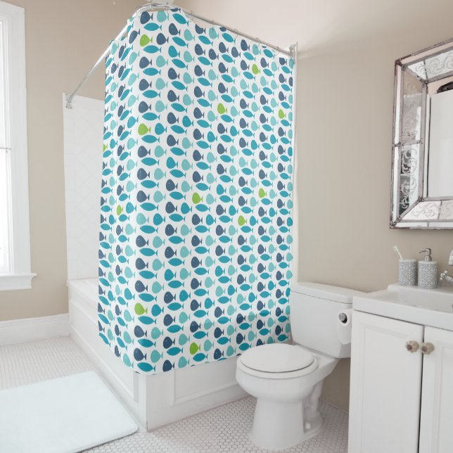 Little Fishies Shower Curtain (In Situ)