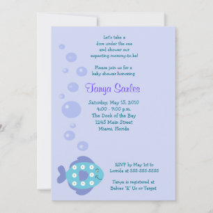 Little Fishy Ocean 5x7 Baby Shower Invitation