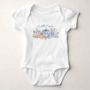 Little Floral Pumpkin Halloween Fall Baby Shower Bodysuit