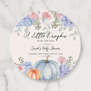 Little Floral Pumpkin Halloween Fall Baby Shower Favor Tags