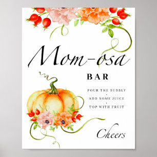 Little floral pumpkin Mom-osa bar Poster