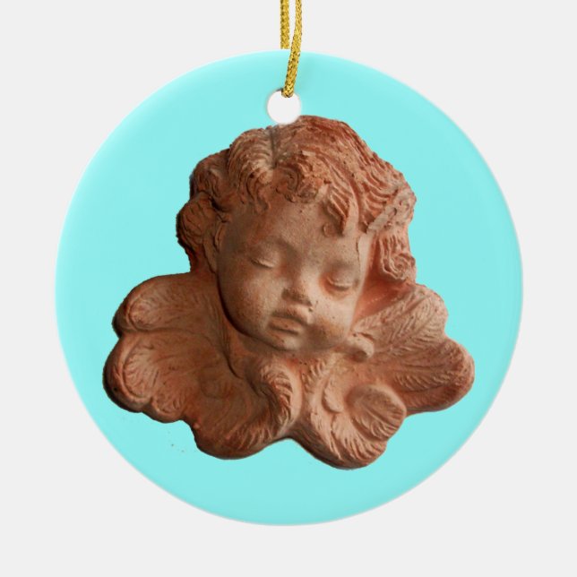 LITTLE FLORENTINE ANGEL CERAMIC ORNAMENT (Front)