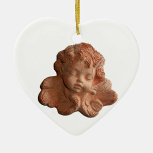 LITTLE FLORENTINE ANGEL HEART MONOGRAM CERAMIC ORNAMENT