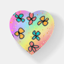 Little Flowers Heart Shape Paperweight