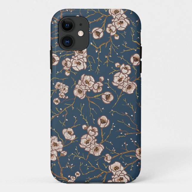 Little flowers light blue pattern Case-Mate iPhone case (Back)