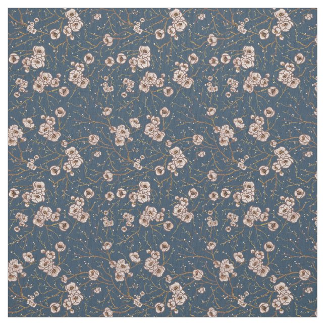Little flowers light blue pattern fabric (Swatch)