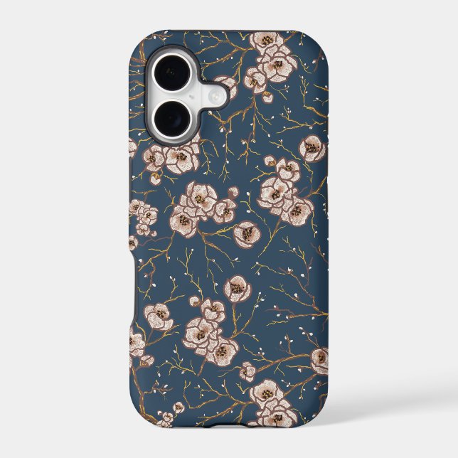Little flowers light blue pattern iphone case (Back)