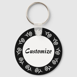 Little Flowers Template - B&W Keychain