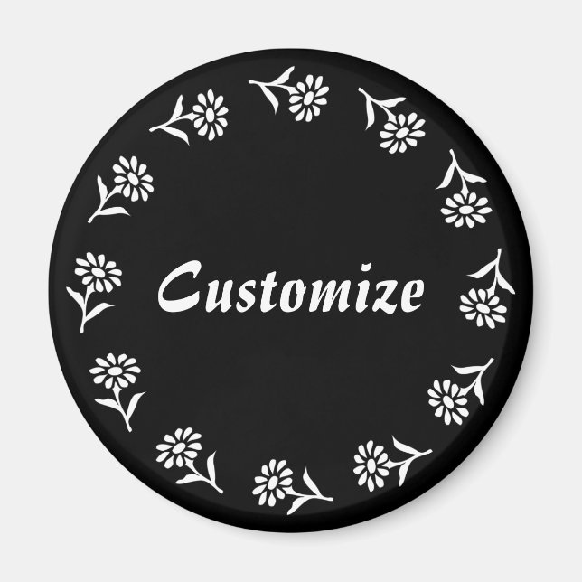 Little Flowers Template - B&W - v2 Magnet (Front)