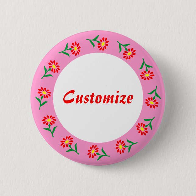 Little Flowers Template Button (Front)
