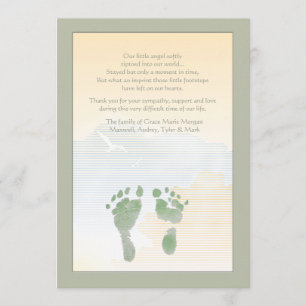 Little Footprints Bereavement Thank You Card