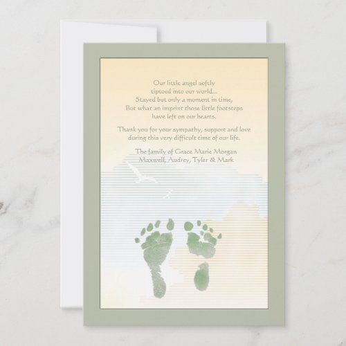 Little Footprints Bereavement Thank You Card