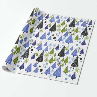 Little Forest Blue-Green wrapping paper