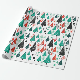Little Forest Green-Orange wrapping paper 
