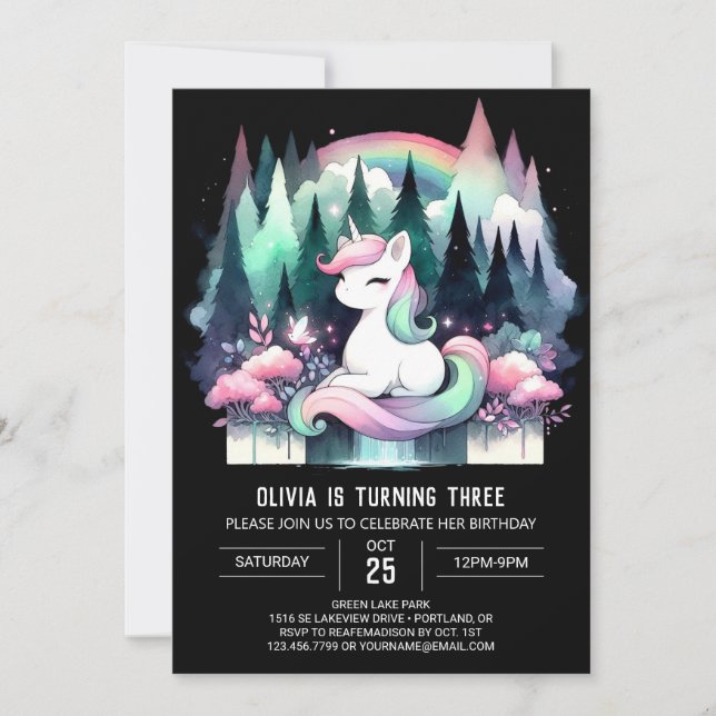 Little Forest Horse Birthday Invitation (Front)