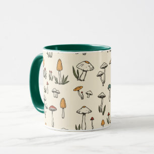 Little Forest Mushrooms on a Beige Background Mug
