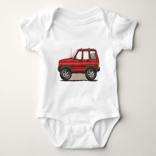 Little Four Wheel SUV Car Baby Bodysuit