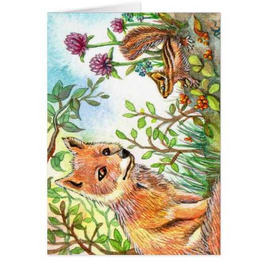 Little Fox And Chipmunk Cards (Front)