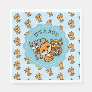 Little Fox and Forest Friends Baby Shower Napkins
