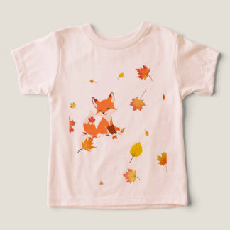 Little Fox & Autumn Leaves Baby T-Shirt" Toddler T-shirt