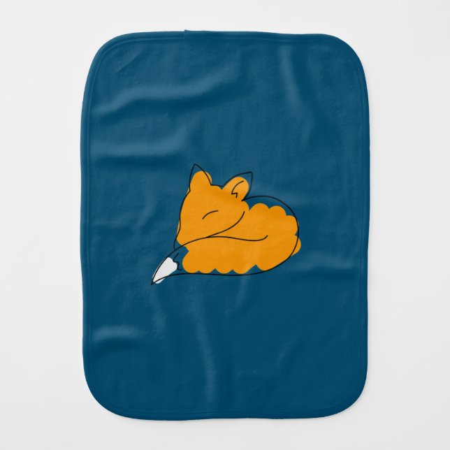 Little fox  baby burp cloth (Front)