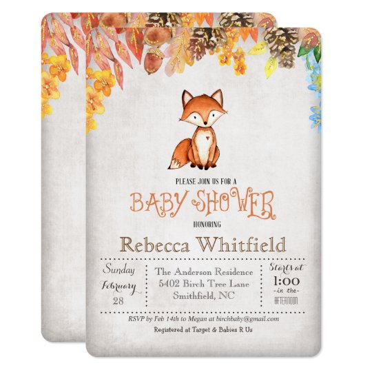 Little Fox Baby Shower Invitation | Zazzle.com