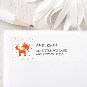 Little Fox Baby Shower return address label