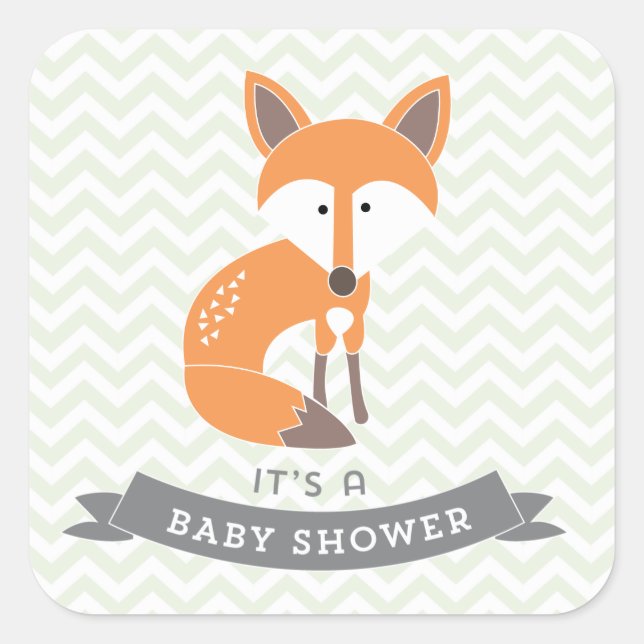 Little Fox Baby Shower Stickers (Front)