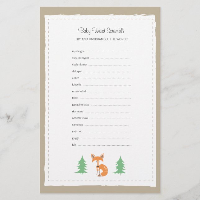 Little Fox Baby Word Scramble Game (Front)